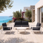 Set Cuscini Salotto da Giardino 50x50 Grigio Carbone - Sfoderabile & Anti-UV (Seduta + Schienale)
