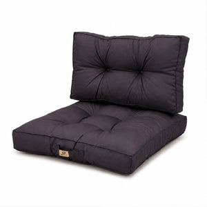 Set Cuscini Trapuntati 60x60 Grigio Carbone - Spesso 15cm & Morbido (Seduta + Schienale)