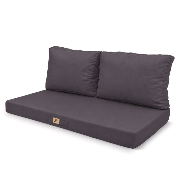 Set Cuscini Salotto da Giardino 100x50 Grigio Carbone - Sfoderabile & Anti-UV (1 Seduta + 2 Schienali)