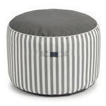 Pouf Rond Rayure Gris Clair - autre angle