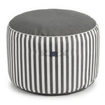 Pouf Rond Rayure Gris Foncé - autre angle