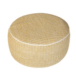 Pouf gonflable extérieur rond 53cm avec effet raphia, waterproof, décor moderne pour espace extérieur.