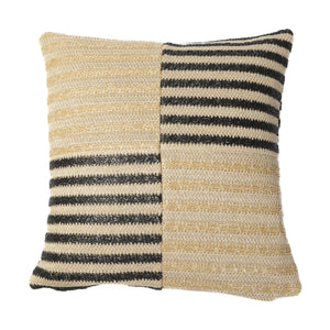 Fodera Cuscino Effetto Rafia a Righe 45x45 - (Housse Seule - Déco Bohème)