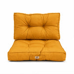 Set Cuscini Trapuntati 60x60 Giallo - Spesso 15cm & Morbido (Seduta + Schienale)