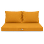 Set Cuscini Salotto da Giardino 120x60 Giallo - Sfoderabile & Anti-UV (1 Seduta + 2 Schienali)