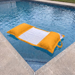 Pouf Galleggiante Piscina XXL 170x90 Giallo Miele - Materassino Amaca a Perle (Comfort Adulto)