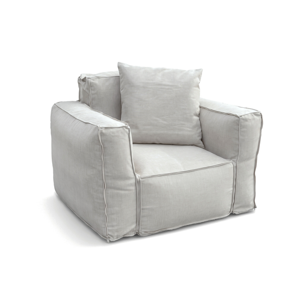 Poltrona Modulare da Giardino 90x75 Grigio Ciottolo con il suo cuscino decorativo 50x50