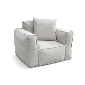 Poltrona Modulare da Giardino 90x75 Grigio Ciottolo - Tessuto Olefin & Interno Gonfiabile (Pompa Inclusa)