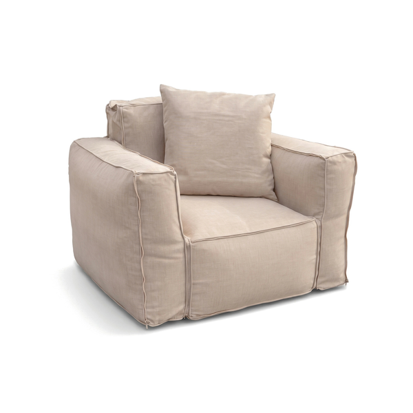 Poltrona Modulare da Giardino 90x75 Beige con il suo cuscino decorativo 50x50