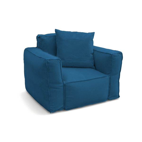 Poltrona Modulare da Giardino 90x75 Blu Petrolio con il suo cuscino decorativo 50x50