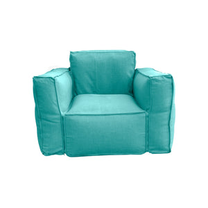 Poltrona Modulare da Giardino 90x75 Blu Caraibi - Tessuto Olefin & Interno Gonfiabile (Pompa Inclusa)