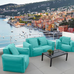 Fauteuil Modulable de Jardin 90x75 Bleu Caraïbes - vue latérale