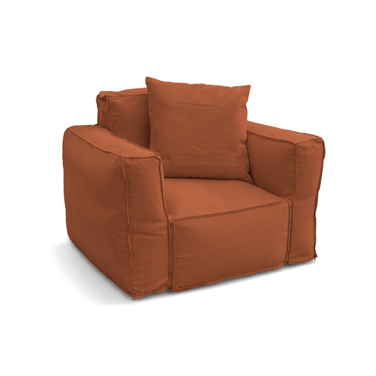 Poltrona Modulare da Giardino 90x75 Terracotta con il suo cuscino decorativo 50x50