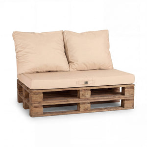 Set Cuscini Pallet Sfoderabili 120x80 Beige Clair - Impermeabile & Extérieur (1 Seduta + 2 Schienali)