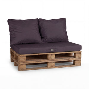 Set Cuscini Pallet Sfoderabili 120x80 Grigio Carbone - Impermeabile & Extérieur (1 Seduta + 2 Schienali)