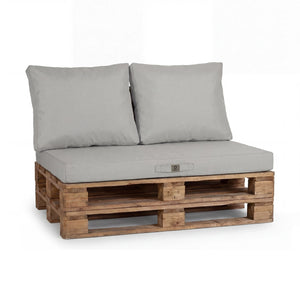 Set Cuscini Pallet Sfoderabili 120x80 Grigio Ciottolo - Impermeabile & Extérieur (1 Seduta + 2 Schienali)
