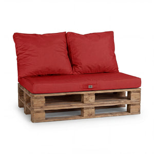 Set Cuscini Pallet Sfoderabili 120x80 Rosso Peperoncino - Impermeabile & Extérieur (1 Seduta + 2 Schienali)