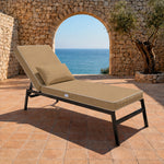 Materassino Premium Lettino 190x60 Moka - Spessore 10cm & Poggiatesta (Sfoderabile)