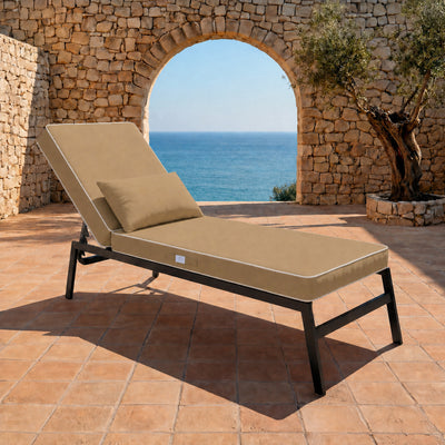 Materassino Premium Lettino 190x60 Moka - Spessore 10cm & Poggiatesta (Sfoderabile)