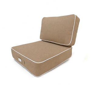 Set Cuscini Premium 50x50 Moka - Spesso 12cm & Finitura con Profilo