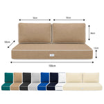 Set Cuscini Premium 100x50 Moka - 1 Seduta + 2 Schienali (Spesso 12cm & Passepoil)