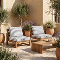 Set Cuscini Salotto da Giardino 50x50 Riga Grigio Chiaro - Premium 270g (Seduta + Schienale)