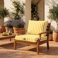 Set Cuscini Salotto da Giardino 60x60 Riga Gialla - Premium 270g (Seduta + Schienale)