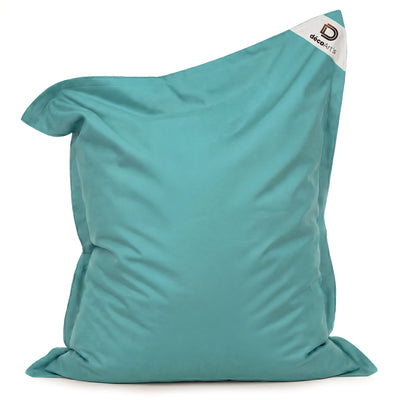 Pouf bleu caraïbes 180x140 cm en situation extérieure