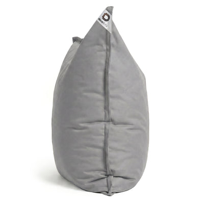 Détail tissu pouf gris galet