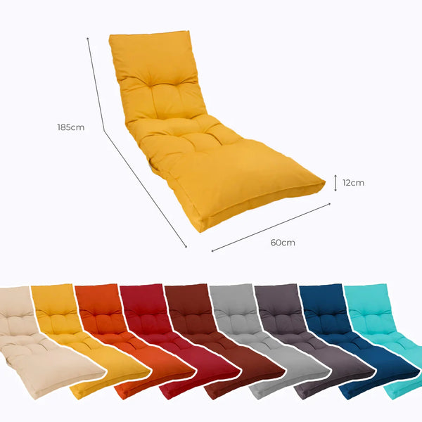 Materassino Lettino Prendisole 185x55 Giallo Miele - Spesso 12cm & Impermeabile