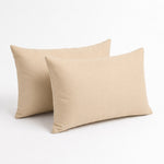 Set di 2 Cuscini d'Accento 60x35 Beige - Decorazione Giardino & Sfoderabile