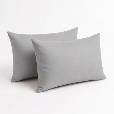 Set di 2 Cuscini d'Accento 60x35 Grigio Ciottolo - Decorazione Giardino & Sfoderabile