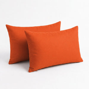 Set di 2 Cuscini d'Accento 60x35 Arancione - Decorazione Giardino & Sfoderabile