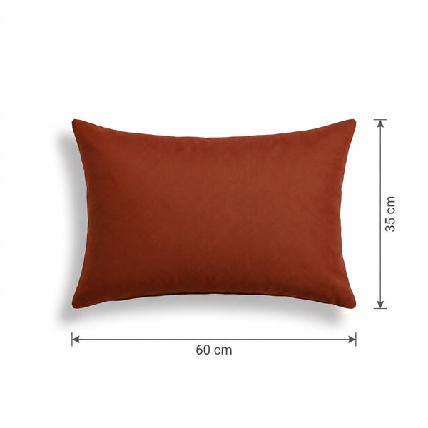 Set di 2 Cuscini d'Accento 60x35 Terracotta - Decorazione Giardino & Sfoderabile