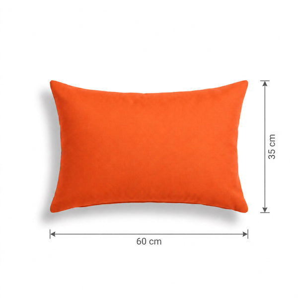 Set di 2 Cuscini d'Accento 60x35 Arancione - Decorazione Giardino & Sfoderabile
