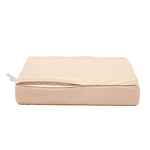 Ensemble de coussins beige pour salon de jardin, déhoussables et anti-UV, pour fauteuils et canapés, marque Déco Arts.