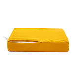 Ensemble de coussins pour salon de jardin Déco Arts, 60x70 cm, jaune, déhoussables et anti-UV, pour fauteuils et canapés.