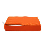 Ensemble de coussins de salon jardin Déco Arts orange 60x70 cm, déhoussables et anti-UV, pour fauteuils et canapés.