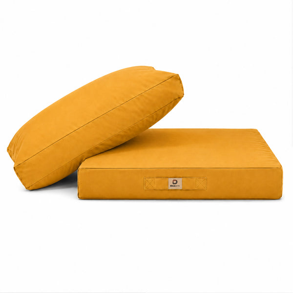 Set Cuscini Salotto da Giardino 60x70 Giallo - Sfoderabile & Anti-UV (Seduta + Schienale)