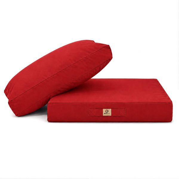 Set Cuscini Salotto da Giardino 60x70 Rosso - Sfoderabile & Anti-UV (Seduta + Schienale)