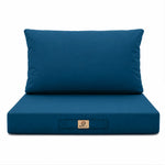 Set Cuscini Salotto da Giardino 60x70 Blu Petrolio - Sfoderabile & Anti-UV (Seduta + Schienale)
