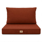 Set Cuscini Salotto da Giardino 60x70 Terracotta - Sfoderabile & Anti-UV (Seduta + Schienale)