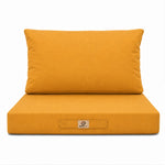 Set Cuscini Salotto da Giardino 60x70 Giallo - Sfoderabile & Anti-UV (Seduta + Schienale)