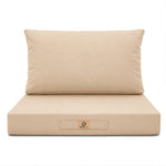 Set Cuscini Salotto da Giardino 60x70 Beige - Sfoderabile & Anti-UV (Seduta + Schienale)