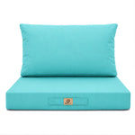 Set Cuscini Salotto da Giardino 60x70 Blu Caraibi - Sfoderabile & Anti-UV (Seduta + Schienale)