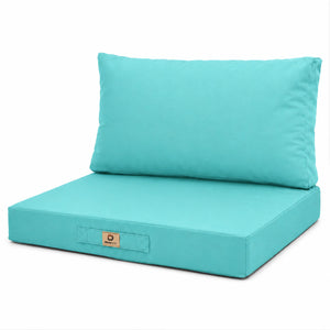 Set Cuscini Salotto da Giardino 60x70 Blu Caraibi - Sfoderabile & Anti-UV (Seduta + Schienale)