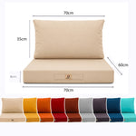 Set Cuscini Salotto da Giardino 60x70 Beige - Sfoderabile & Anti-UV (Seduta + Schienale)