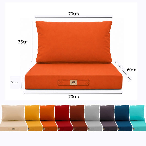 Set Cuscini Salotto da Giardino 60x70 Arancione - Sfoderabile & Anti-UV (Seduta + Schienale)