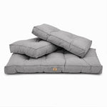 Set Cuscini Trapuntati per Panchina 100x50 Grigio Ciottolo - Spesso 15cm (1 Seduta + 2 Schienali)