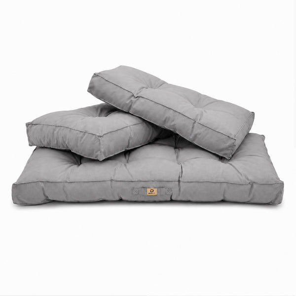 Set Cuscini Trapuntati per Panchina 100x50 Grigio Ciottolo - Spesso 15cm (1 Seduta + 2 Schienali)